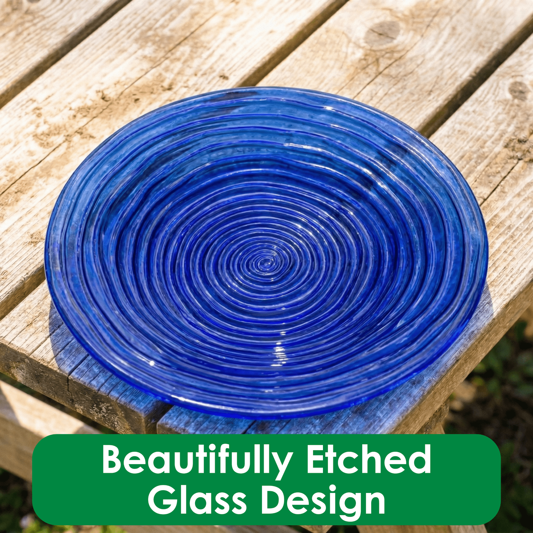 Songbird Essentials Bird Bath Ceramic Hanging Birdbath Cobalt Blue