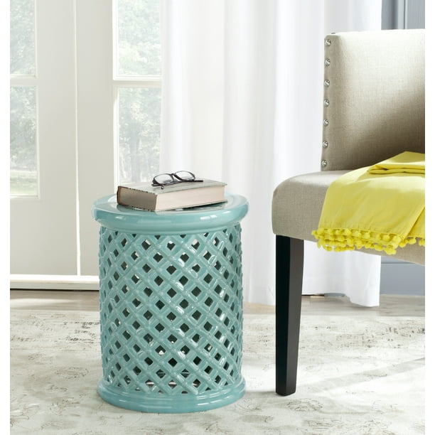 Safavieh Isola Garden Stool Ceramic Light Blue Com Safavieh Isola Garden Stool Ceramic, Light Blue Outdoor Garden Stool