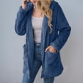 thumbnail image 4 of Womens Fleece Zip Up Jacket Winter Oversized Long Sherpa Hoodie Fuzzy Jackets Warm Teddy Cozy Coat with Pockets, 4 of 6