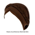 thumbnail image 4 of facefd Turban Uni à la Mode Confortable Couche Simple Respirant Foulard Bonnet Chapeaux Bandeaux pour Femmes Café, 4 of 6