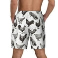 thumbnail image 2 of Lsque Mens Swim Trunks Funny Chicken Pattern - Bathing Suit Compression Liner - Beach Swim Shorts Swimwear - (S-3XL) - Stretch Quick Dry -XX-Large, 2 of 9