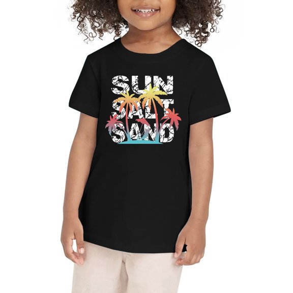 UFOUND Toddler Girls Tee Summer Coconut Tree Sunset Beach Top Hawaii Vacation Short Sleeve Tropical Shirts For Girl Child Clothes Comfort Dailywear
