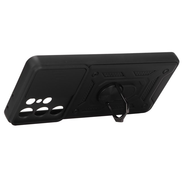 Phone Protective Case For S21, ABS S21 Phone Case Ring Holder Sliding Camera Lens Cover Compatible With S21 Ultra