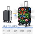 thumbnail image 4 of Hirioo Roosters and Flowers for Elasticity Suitcase Cover (No luggage Included) Durable Luggage Protector Fits 18-32 Inch Luggage-Large, 4 of 7