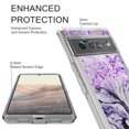 thumbnail image 3 of Google Pixel 6 Pro Case, Rosebono Hybrid Bling Glitter Sparkle Epoxy Graphic Marble Colorful Silicone Skin Cover Armor Case for Google Pixel 6 Pro (Purple), 3 of 6