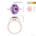 thumbnail image 5 of ANGARA Natural Oval 4.3 ct Amethyst Ring with Ornate Halo in 14K Rose Gold for Women (Size-12x10mm) | February Birthstone, Birthday, Anniversary, Jewelry Gift for Women | Natural Amethyst Ring, 5 of 10