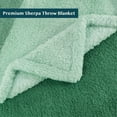 thumbnail image 4 of PAVILIA Fluffy Sherpa Throw Blanket Ombre | Gradient Plush, Soft, Fuzzy, Decorative Accent Throw Blanket for Couch Sofa Twin Bed | Cozy Warm Decorative Furry Faux Fur Blanket, 60x80 Inches Green, 4 of 8