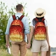 thumbnail image 4 of Rateoe Red Gold Glitter Pattern Durable Canvas Backpack for Men & Women – Stylish & Lightweight – Adjustable Straps, Multiple Pockets – Fits 15-17 Inch LaptopsSmall, 4 of 5
