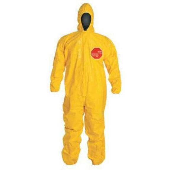 Dupont Hooded Coveralls,L,Ylw,Tychem 2000,PK4 QC127TYLLG000400