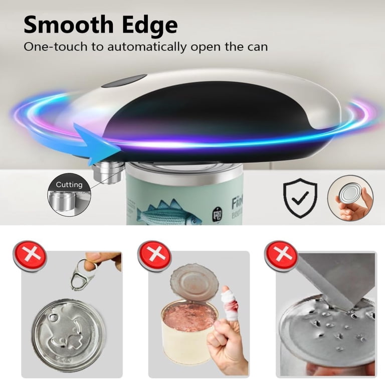 Behome Rechargeable Electric Can Opener Automatic White photo 7