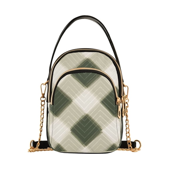 joogoo Women Checkered Grid-d6 Chain Crossbody Bags Shoulder Handbag Phone Purse