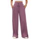 thumbnail image 1 of Pantalones de Pijama Holgados de Punto Suave con Bolsillos y Pernera Acanalada para Mujer con Cordón Ajustable. Rojo Púrpura L, 1 of 10