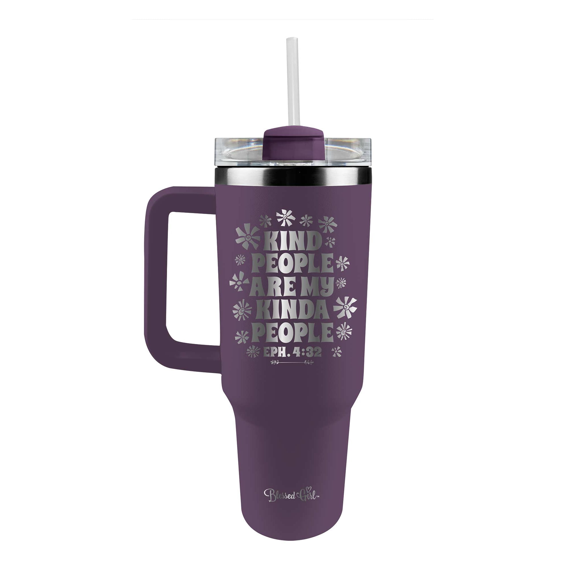 Blessed Girl 40 oz Stainless Steel Mug With Straw Kind People