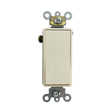 Leviton 5691-2A Light Switch, Decora Plus Rocker Switch, Commercial Grade, Single-Pole - Almond