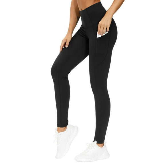 Pantalones de yoga THE GYM PEOPLE, cintura alta y gruesos con bolsillos para mujer