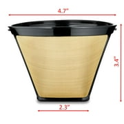 Permanent Coffee Filter, Reusable #4 Cone, Stainless Steel