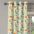 thumbnail image 3 of Ambesonne Animal Grommet Curtain, Wild Fox Wolf Flower, 50" x 63", Orange Green and Blue, 3 of 6
