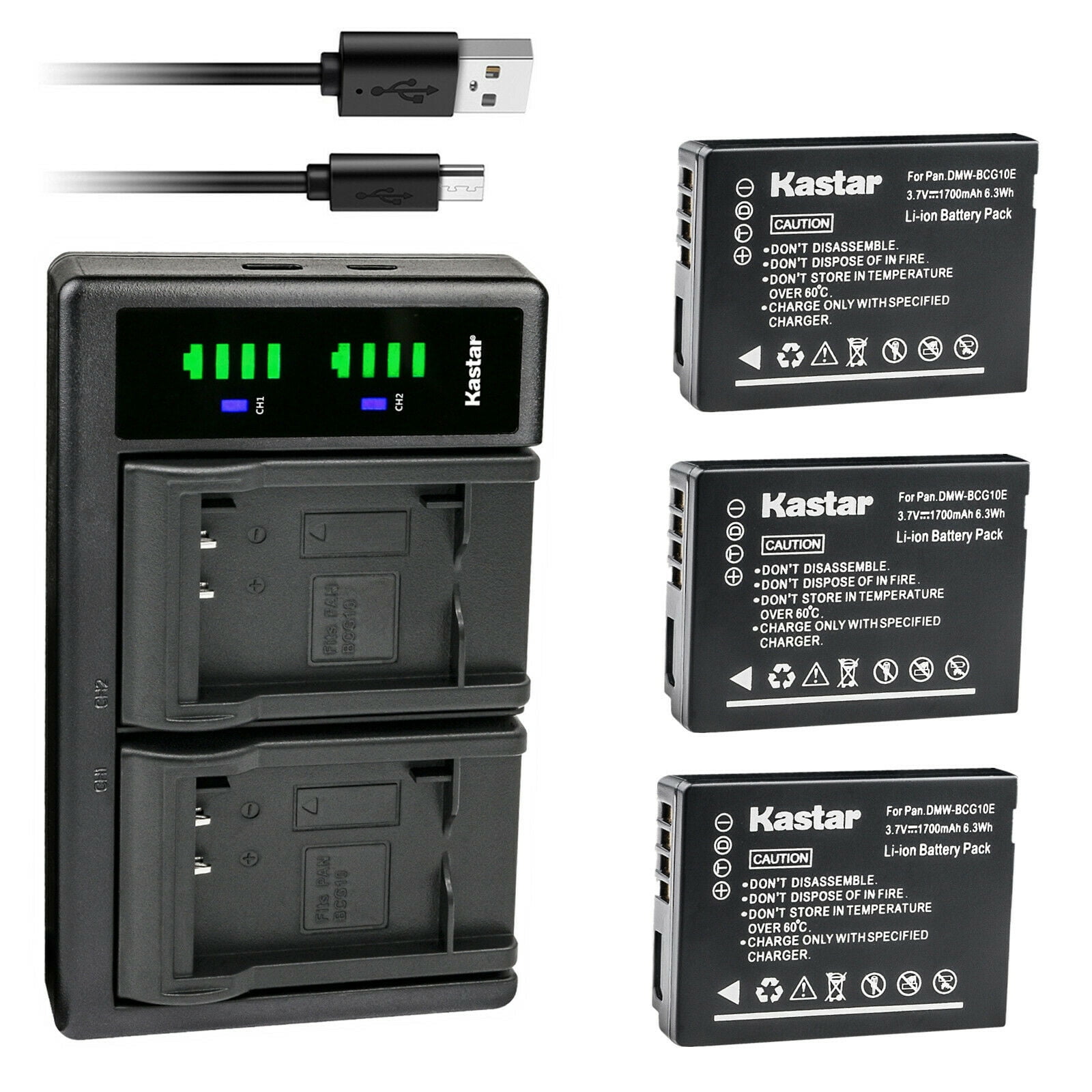 Camera Battery USB Charger DMW-BCG10E For Panasonic Lumix DMC-TZ27 DMC-TZ18 