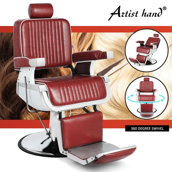 Burgundy Heavy Duty All Purpose Hydraulic Barber Chair Recline Salon Spa Beauty Equipment