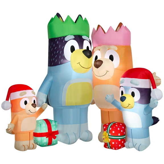 Gemmy 6.3-feet Giant Bluey Heeler Family Christmas Inflatable Scene