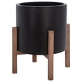 thumbnail image 3 of SAFAVIEH Loflen Outdoor Patio Planter, Natural/Black, 3 of 8