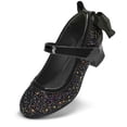 thumbnail image 2 of Bocca Girls Party Dress Shoes Black Glitter Mary Jane Wedding Princess Shoes With Bow 1M, 2 of 6