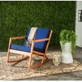 thumbnail image 2 of SAFAVIEH Vernon Outdoor Patio Rocking Chair, Natural/Navy, 2 of 7
