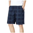 thumbnail image 4 of Gibobby Men's Linen Shorts Summer Beach Casual Drawstring Shorts with Multi Pockets[Blue,5XL], 4 of 8