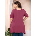 thumbnail image 7 of SHOWMALL Plus Size Tunic Tops for Women Clothes Short Sleeve Mauve Summer 5X Blouse Swing Tee Crewneck Clothing Flowy Shirt for Leggings, 7 of 7