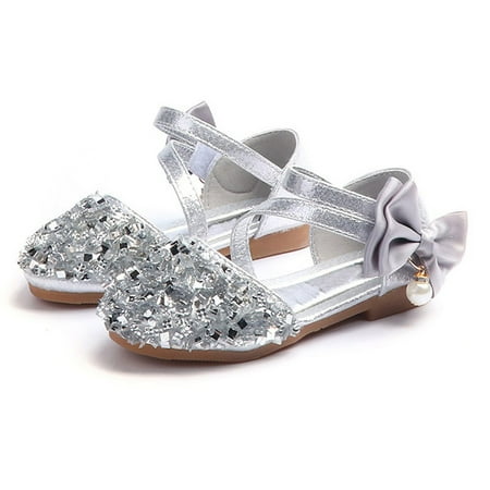 

Lovebay Kids Girls Crystal Dress Shoes Glitter Princess Sandals(Silver 5 Toddler-3 Little Kids)