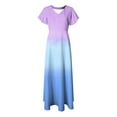 thumbnail image 6 of vigerkar Women's Dresses 2025 V Neck Short Sleeves Swing Elegant Long Maxi Dress Sky Blue, S, 6 of 7