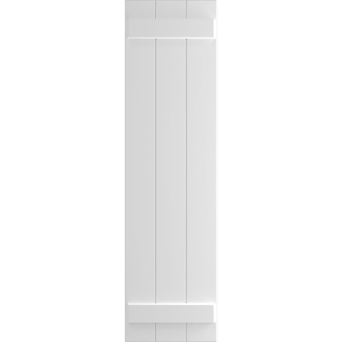 Ekena Millwork 16 1/8"W x 41"H True Fit PVC Three Board Joined Board-n-Batten Shutters, White (Per Pair - Hardware Not Included)