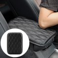 thumbnail image 1 of Funda para consola central de coche, almohadillas para reposabrazos, piel sintética, universal, para consola central de coche, almohadillas para reposabrazos, protector de cojín (negro), 1 of 5