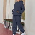 thumbnail image 2 of Women's 2 Piece Outfits Hoodie Sweatsuit Sets Oversized Sweatshirt With Pockets And Jogger Sweatpants, Soft And Comfortable Fabric Drawstring Design For Adjustable Fit, Great For, 2 of 5