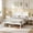 White, variant on Costway Full Size Wooden Platform Bed Frame with Headboard Mattress Foundation Walnut