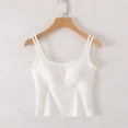 thumbnail image 2 of Clean Womens Strapless Self Bra Tank Tops U-Neck Sleeveless Shirts Plain Basic Tunic Tee Tight Fitted Camisole Sleepwear One Piece Seamless Bra Support Push-Up Underwear Training Yoga Clothes, 2 of 6
