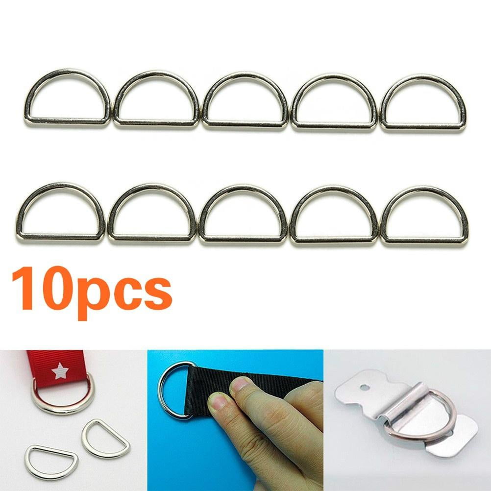 10X Metal Sliver D Ring D-rings Purse Ring Buckles For Webbing Strapping 25mm UK 