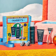 Harry's Men's Shaving Holiday Gift Set - 6 Pcs. w/ Ribbon Red/Chrome Razor, 3 Razor Cartridges, Shave Gel, and Stone Body Wash