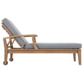 thumbnail image 4 of Modway Marina Modern Wood Patio Teak Single Chaise in Natural/Gray, 4 of 8