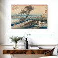 thumbnail image 3 of Elephant Stock Yokkaichi San Cho Kwa Station 44 Wall Art - Horizontal Canvas Wall Art - Living Room Wall Decor - Architecture Canvas - Beige And Blue Decor By Utagawa Hiroshige - 39" x 26", 3 of 8