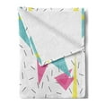 thumbnail image 2 of Abstract Soft Flannel Fleece Throw Blanket, Memphis Style Modern Geometric Forms with Lines Colorful Triangles Graphic, Cozy Plush for Indoor and Outdoor Use, 60" x 80", Multicolor, by Ambesonne, 2 of 5