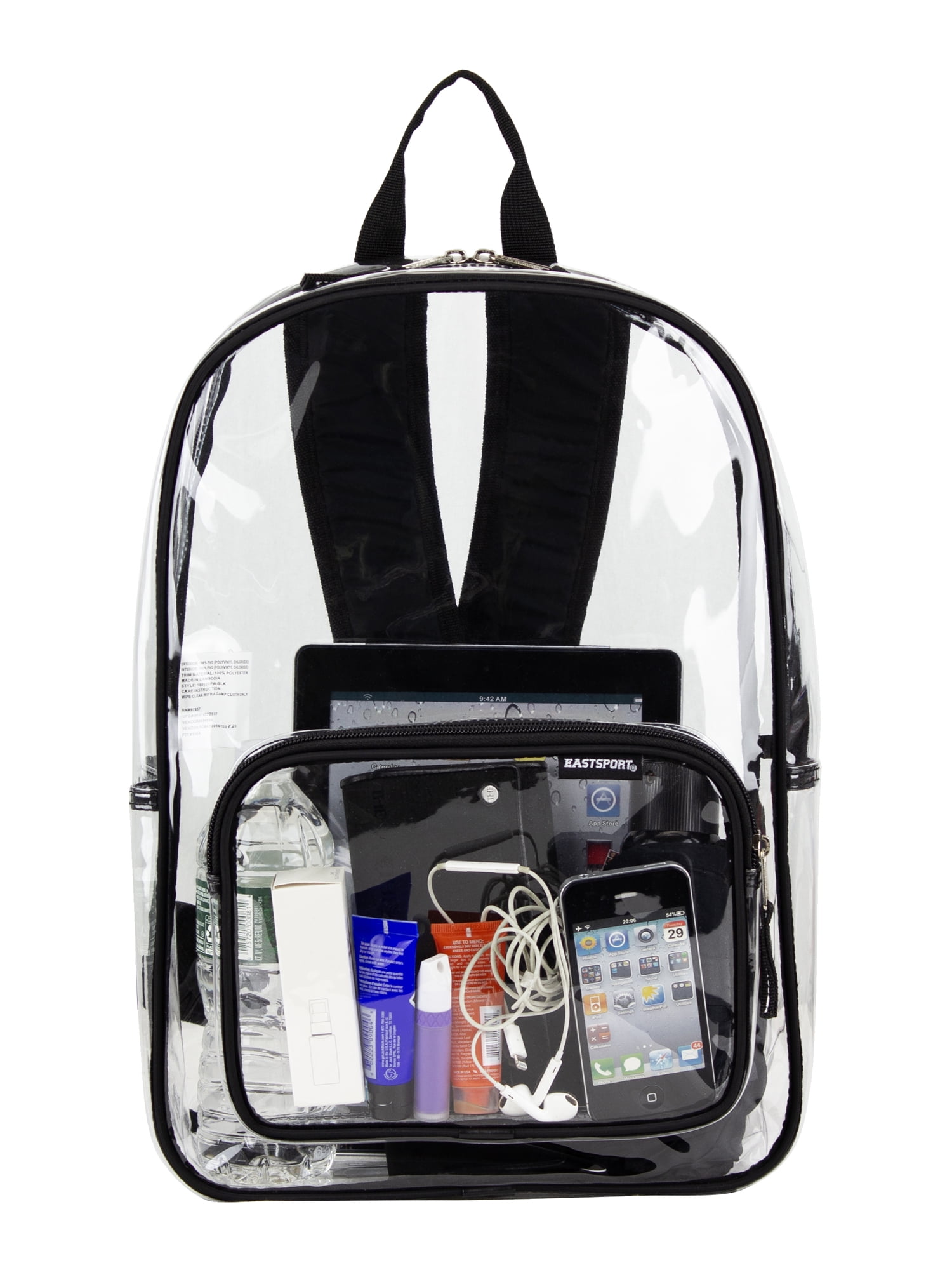 Eastsport Spark Clear Backpack Black Walmart