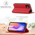 thumbnail image 4 of Compatible with iPhone 12 Mini Wallet Case, PU Leather Flip Folio Case with Card Holders RFID Blocking Kickstand [Shockproof TPU Inner Shell] Phone Cover For iPhone 12 Mini, Red, 4 of 11