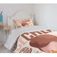 thumbnail image 4 of Ambesonne Ice Cream Quilted Bedspread Set 2 Pcs, Retro Pop Art, Twin Size, Pale Pink Chocolate, 4 of 6