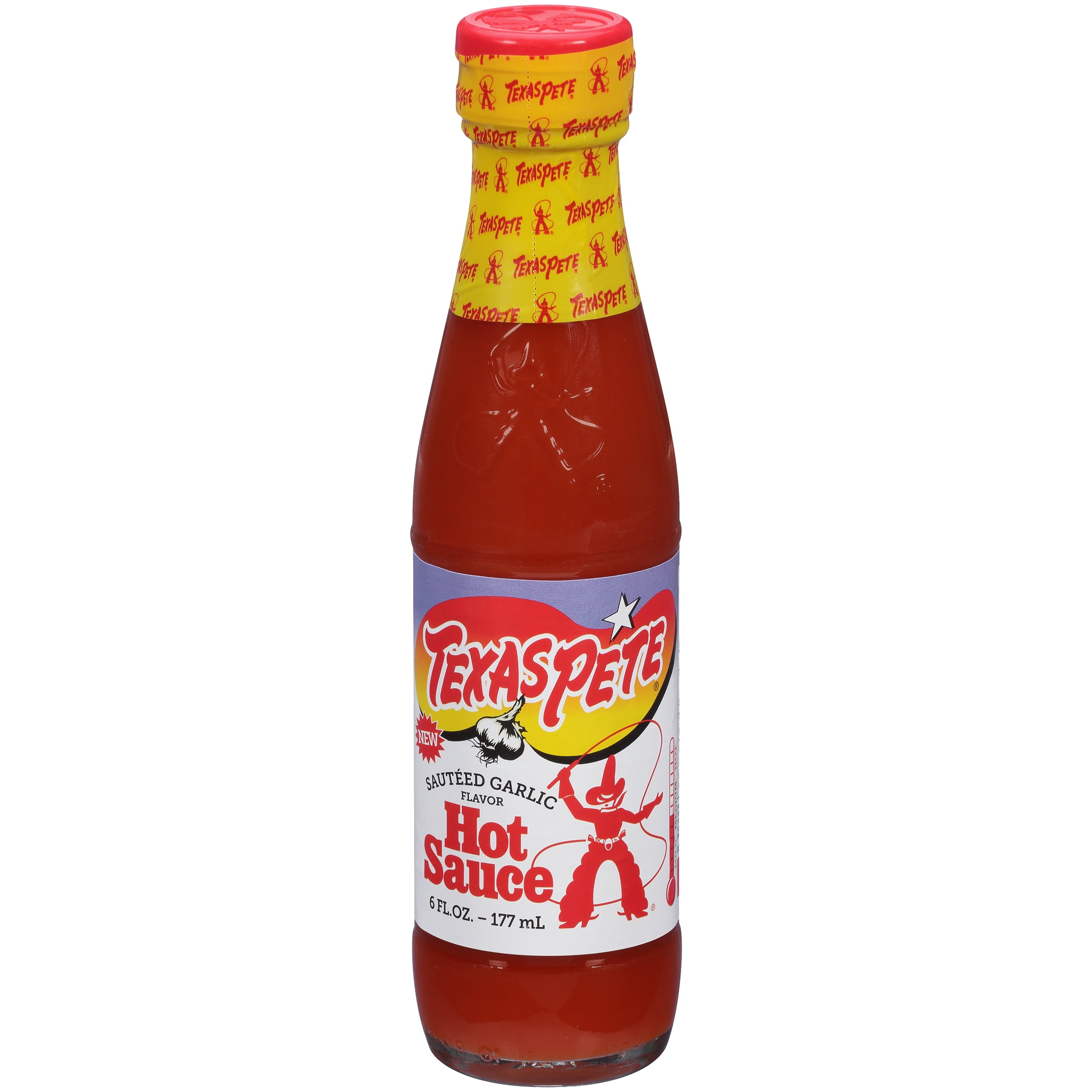 (7 pack) Texas Pete Garlic Hot Sauce 6 fl oz - Bold Flavor & Garlic Heat, Gluten-Free Certified
