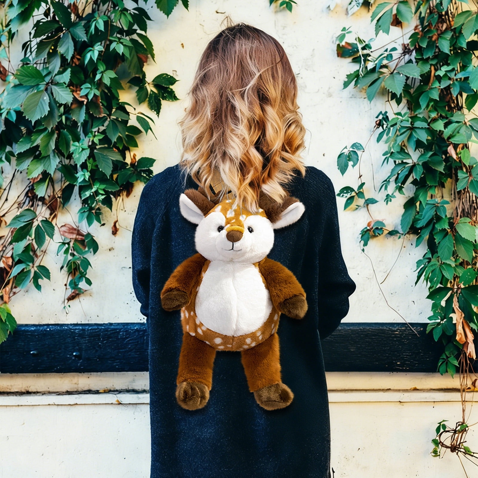 SPOORYYO Forest Animals Plushie Toy Backpack Cute Animal Shaped Stuffed Toy with Straps Adorable Rabbits for School Birthday Gift