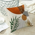 thumbnail image 3 of Boho Pillow Covers 16x16 Set of 2 Abstract Green Orange Gold Sunset Throw Pillow Covers Outdoor Decor Mid Century Bohemian Style Tropical Leaf Pillowcase Farmhouse Cushion Case for Home Couch, 3 of 6
