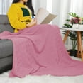thumbnail image 4 of PiccoCasa Cotton Knitted Throw Blanket for Bed or Sofa, Pink, 4 of 8