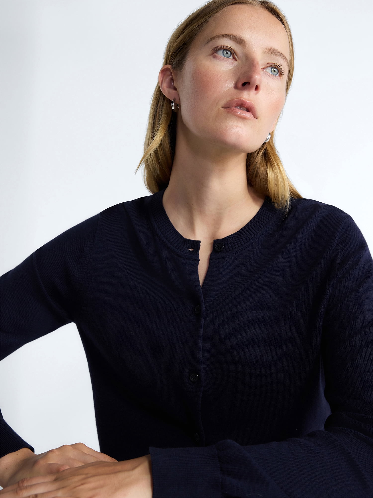 Free Assembly Women's Classic Cardigan Sweater with Long Sleeves, Lightweight, Sizes XS-4X