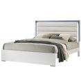 thumbnail image 3 of JERFIT 4-Piece Queen Bedroom Set with LED Headboard, Modern Wood Bed Frame, Dresser, Mirror & Nightstand in White, 3 of 10